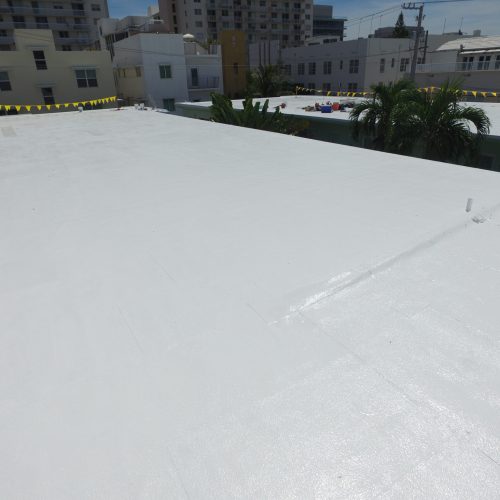 Miami condominium silicone roof coating